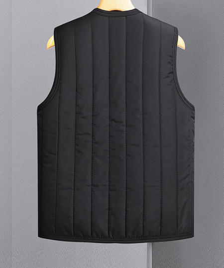 Vestă casual pentru bărbați, cu căptușeală caldă și închidere cu nasturi