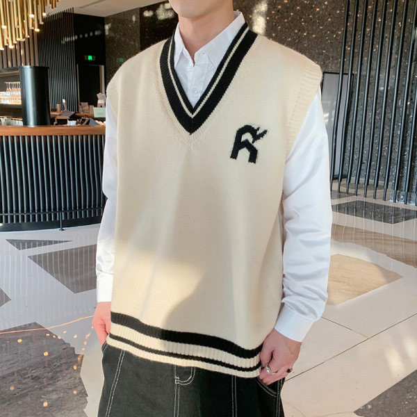 Vestă tricotată pentru bărbați, lată, fără închidere