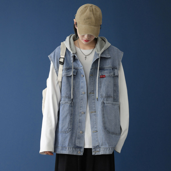 Vestă de damă, casual, cu glugă