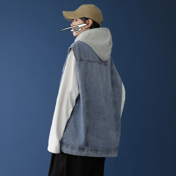 Vestă de damă, casual, cu glugă