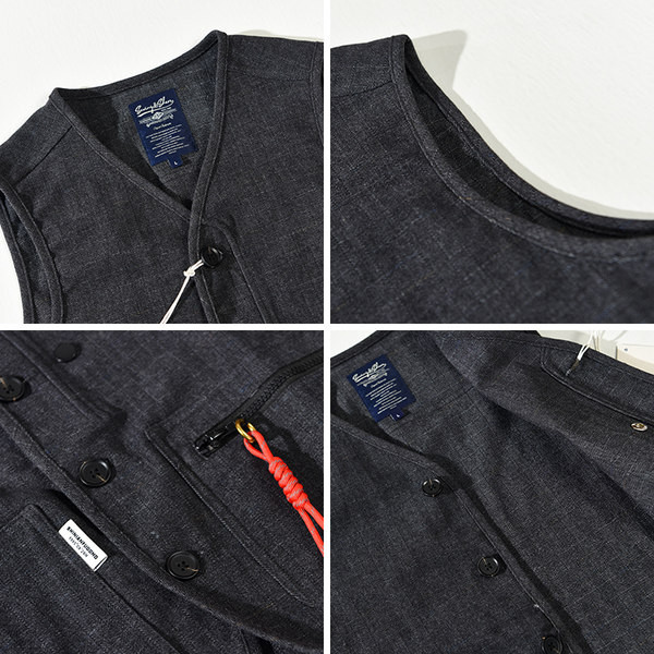 Ανδρικό γιλέκο casual με κουμπιά και τσέπη