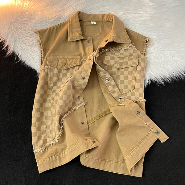 Ležeran muški prsluk na kopčanje