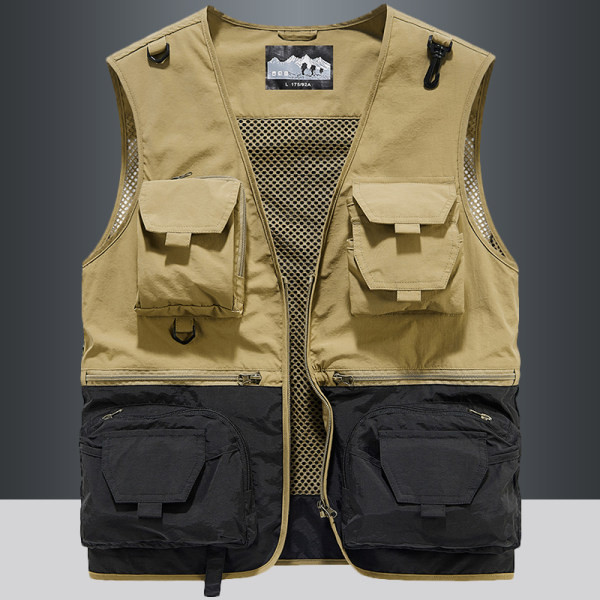 Vestă bărbați din plasă cu buzunar și fermoar