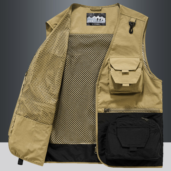 Vestă bărbați din plasă cu buzunar și fermoar