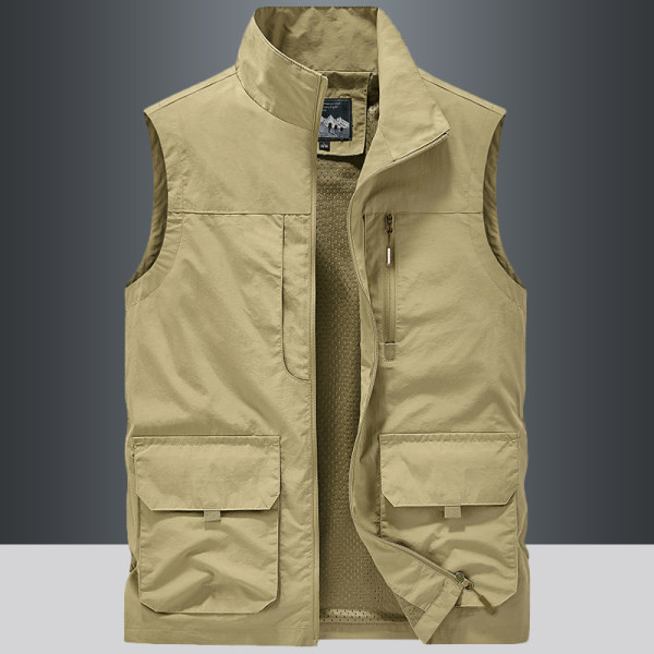 Vyriška laisvalaikio žvejybos liemenė su užtrauktuku ir kišene