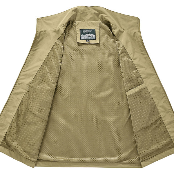 Vyriška laisvalaikio žvejybos liemenė su užtrauktuku ir kišene