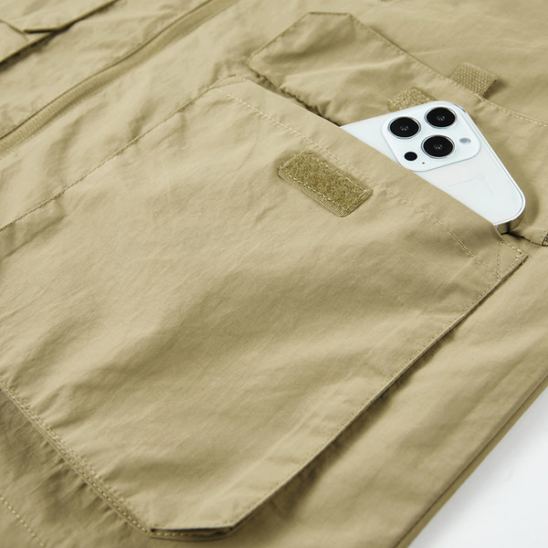 Vyriška laisvalaikio žvejybos liemenė su užtrauktuku ir kišene