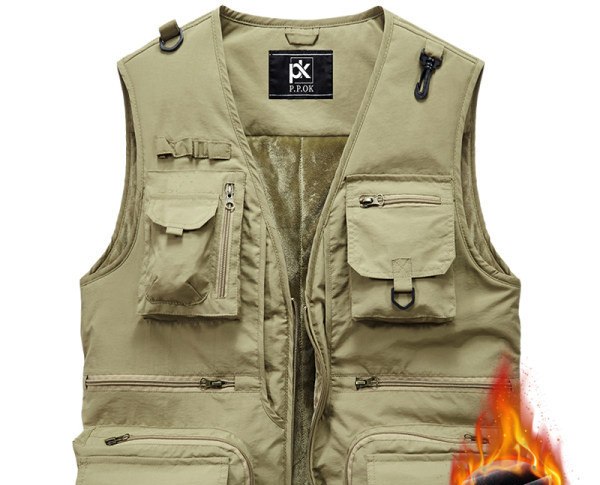 Novi model muškog prsluka s toplim džepom na podstavi i patentnim zatvaračem