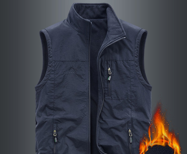 Vyriška liemenė su storu pamušalu ir užsegamu užtrauktuku