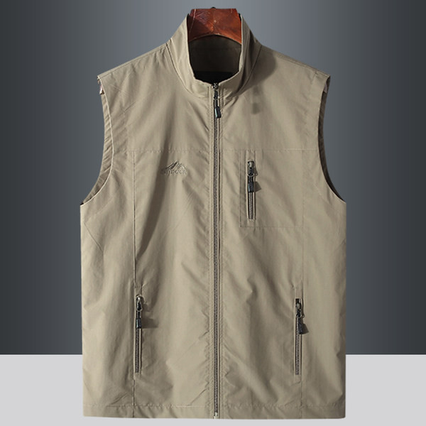 Casual ανδρικό γιλέκο που στεγνώνει γρήγορα με τσέπη και φερμουάρ