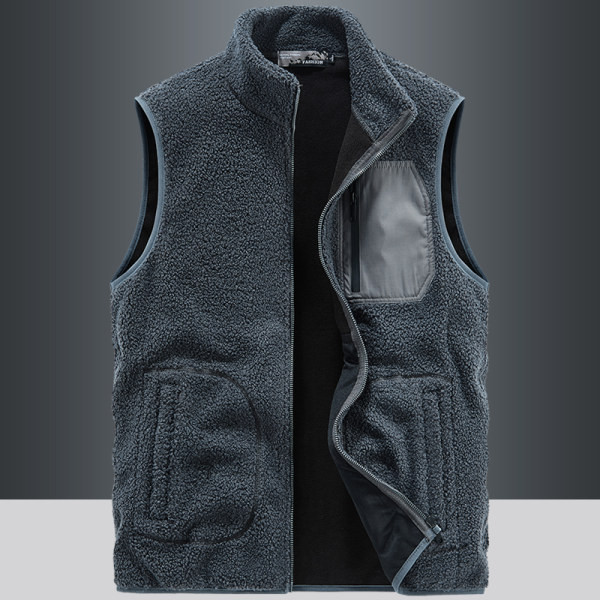 Vesta solida pentru barbati cu fermoar
