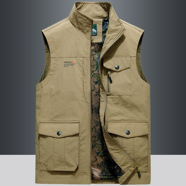 Plataus modelio vyriška liemenė su kišene ir užtrauktuku