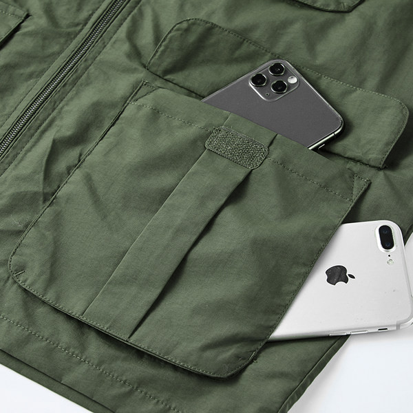 Vestă de pescuit cu fermoar pentru bărbați