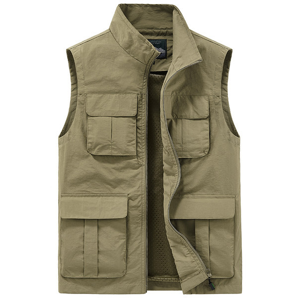 Vestă de pescuit cu fermoar pentru bărbați