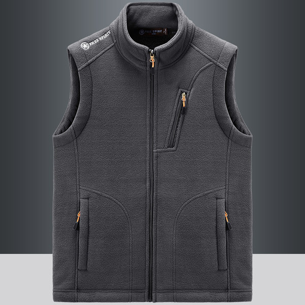 Vestă pentru bărbați din lână cu inscripții brodate și buzunar