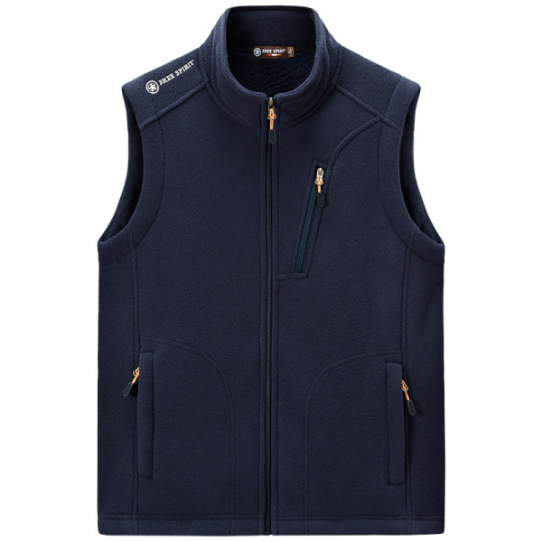 Vestă pentru bărbați din lână cu inscripții brodate și buzunar