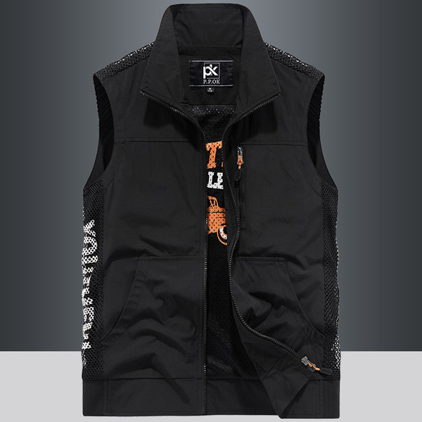 Vesta casual pentru barbati cu guler si buzunar