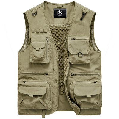 Vyriška meškeriojimo liemenė su tinkleliu ir kišenėmis