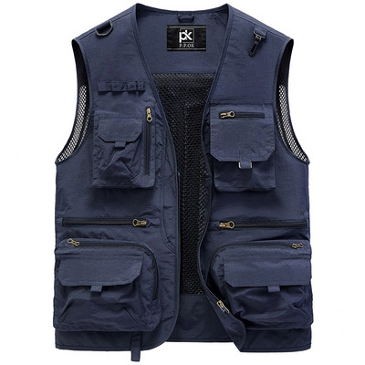 Vyriška meškeriojimo liemenė su tinkleliu ir kišenėmis