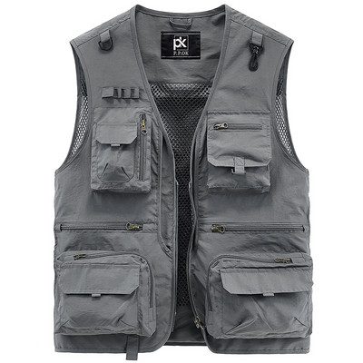 Vyriška meškeriojimo liemenė su tinkleliu ir kišenėmis