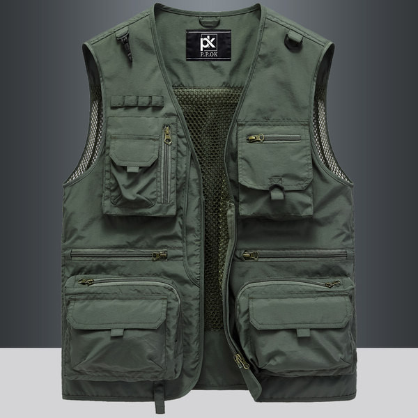 Muški ribarski prsluk s mrežicom i džepovima