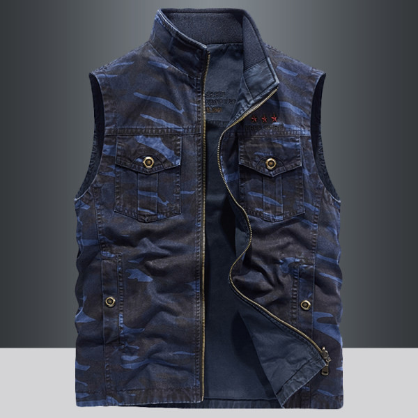 Vesta de denim pentru barbati model nou cu broderie