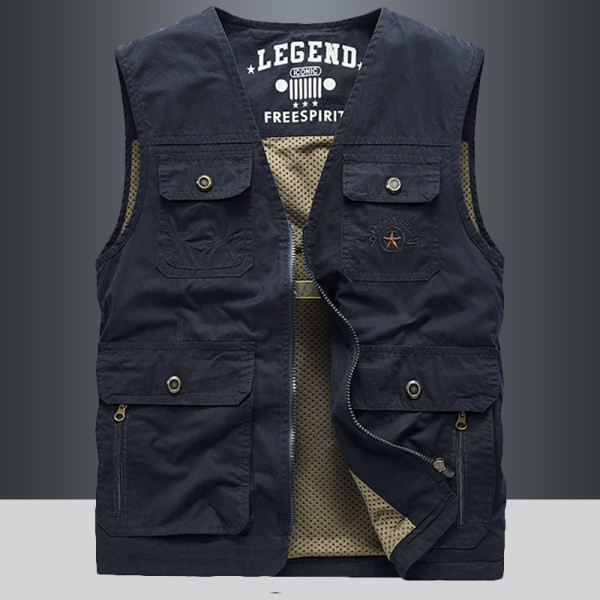 Vesta casual barbatesc cu buzunar si fermoar