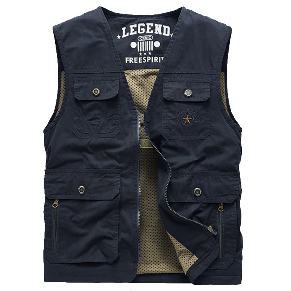 Vesta casual barbatesc cu buzunar si fermoar