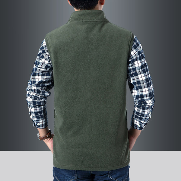 Jesensko-zimski muški prsluk s printom i patentnim zatvaračem