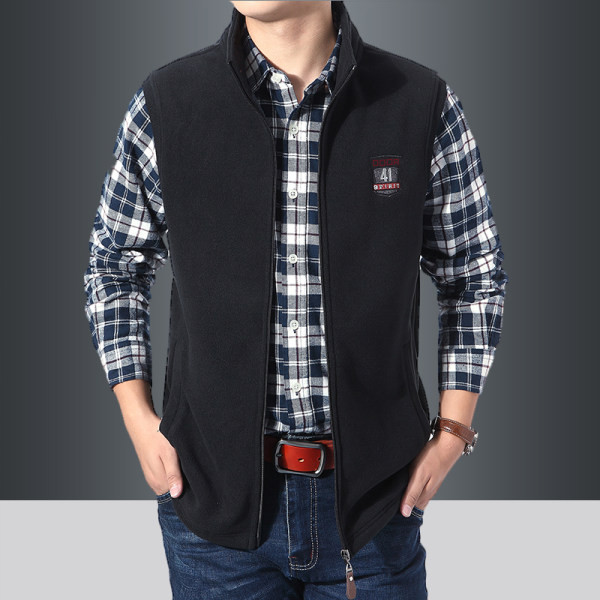 Jesensko-zimski muški prsluk s printom i patentnim zatvaračem