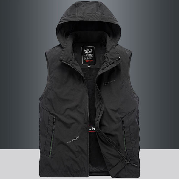 Vyriška laisvalaikio liemenė su gobtuvu – trijų spalvų