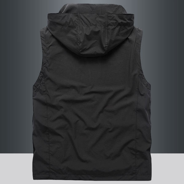 Vyriška laisvalaikio liemenė su gobtuvu – trijų spalvų