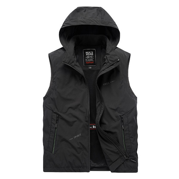 Vyriška laisvalaikio liemenė su gobtuvu – trijų spalvų