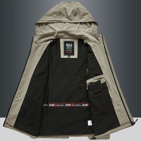 Vyriška dygsniuota liemenė su gobtuvu ir kišene