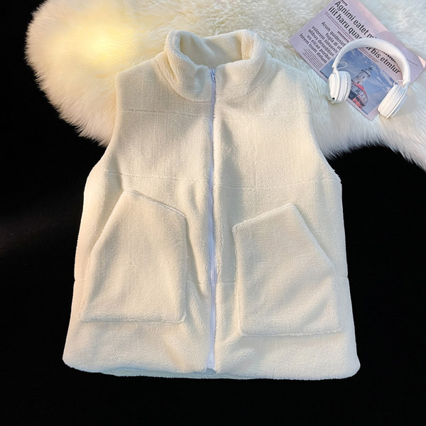 Vyriška pliušinė liemenė su užtrauktuku ir kišene