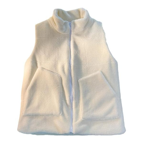 Vyriška pliušinė liemenė su užtrauktuku ir kišene