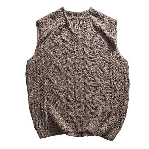Vestă tricotată pentru bărbați, cu decolteu în V