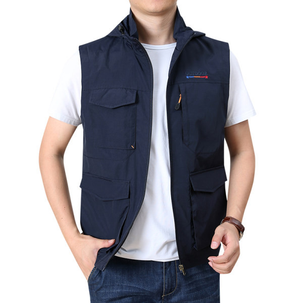 Vestă casual bărbătească cu glugă