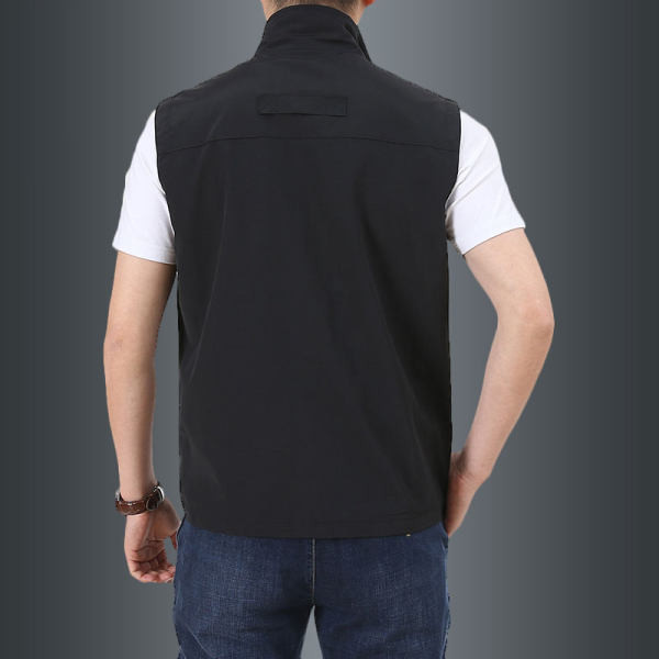 Naujo modelio vyriška 8 vienspalvė liemenė su kišenėmis