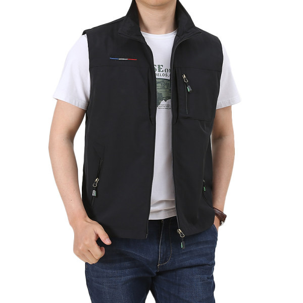 Naujo modelio vyriška 8 vienspalvė liemenė su kišenėmis