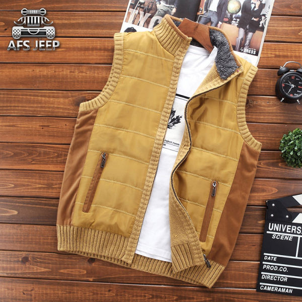 Vestă casual bărbătească cu guler înalt - trei culori