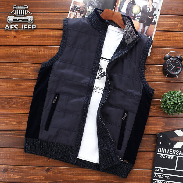 Vestă casual bărbătească cu guler înalt - trei culori