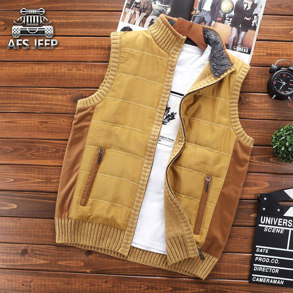 Vestă casual bărbătească cu guler înalt - trei culori