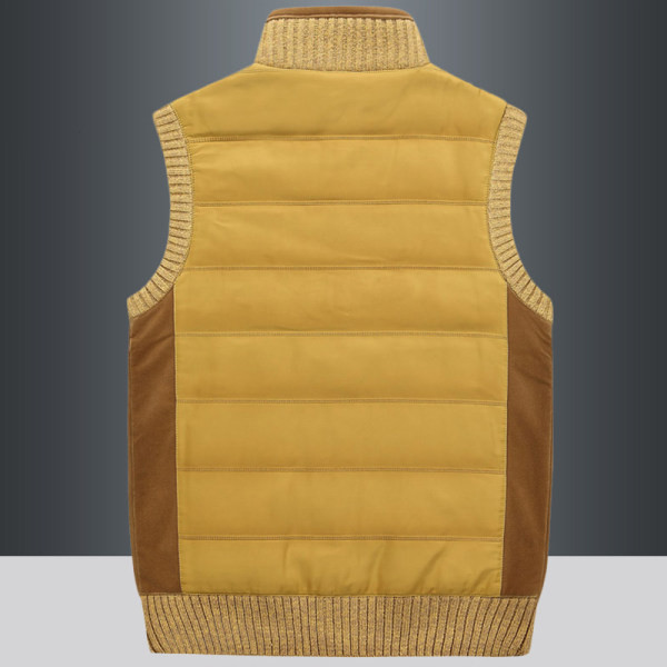 Vestă căptușită pentru bărbați cu guler înalt și buzunar