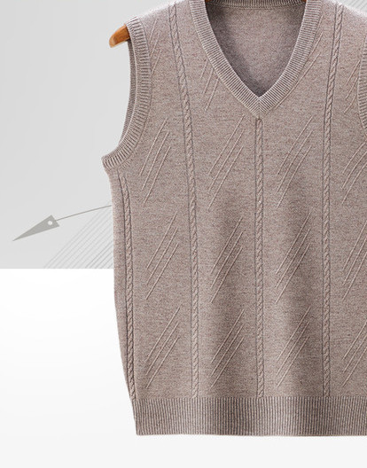 Vestă cu decolteu în V pentru bărbați, în carouri și cu model curat