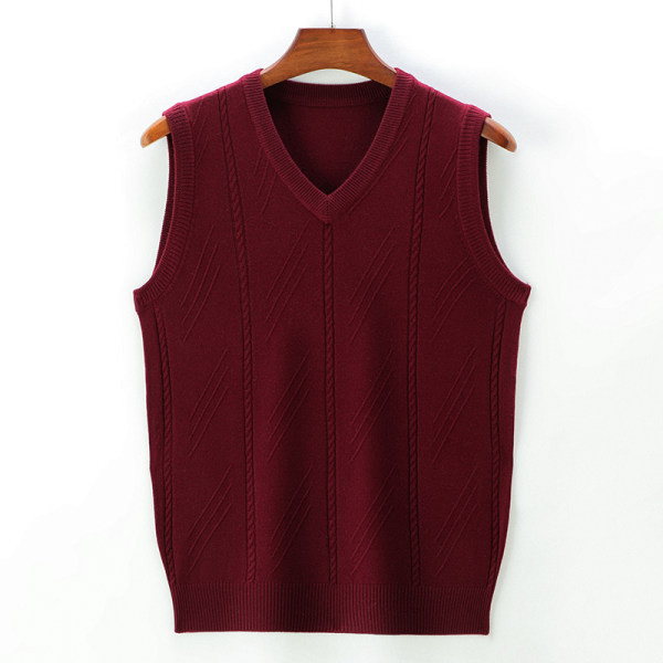 Vestă cu decolteu în V pentru bărbați, în carouri și cu model curat