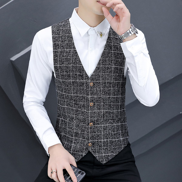 Εφαρμοσμένο ανδρικό γιλέκο με κουμπιά σε πολλά χρώματα