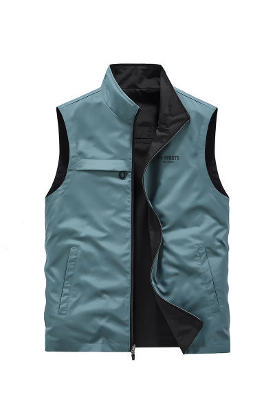 Keturių spalvų vyriška liemenė su dviem veidais