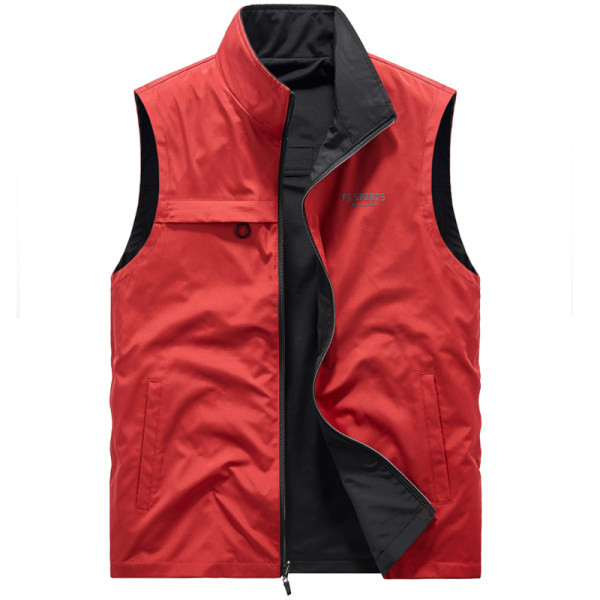 Keturių spalvų vyriška liemenė su dviem veidais