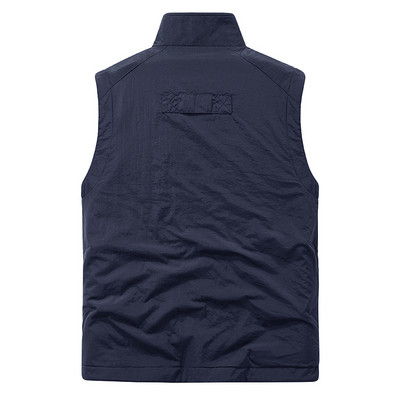 Vestă casual pentru bărbați, căptușită cu fleece, fermoar și buzunar